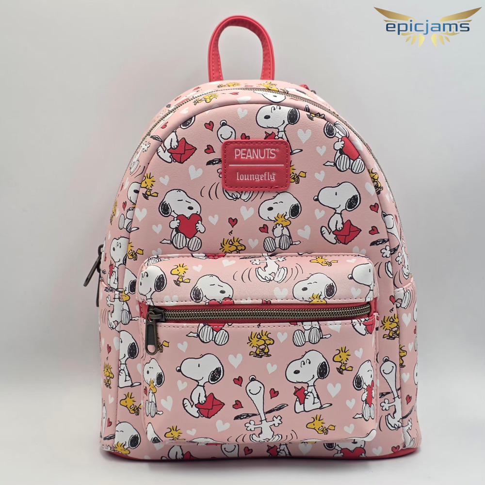 Loungefly Peanuts Snoopy & Woodstock Valentine's Day Mini Backpack New
